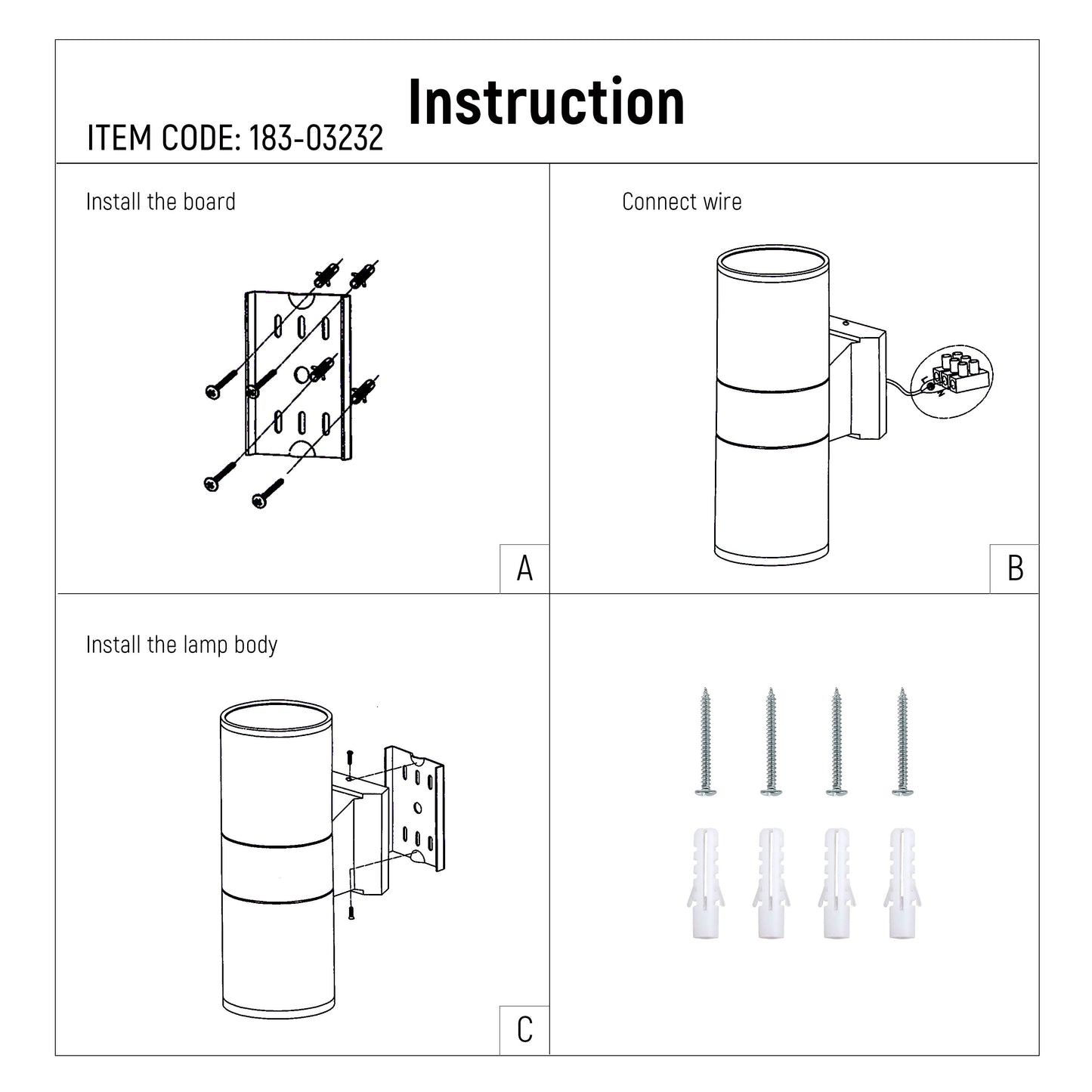 Уличный светильник COB LED 2×10W (чёрный, IP54)