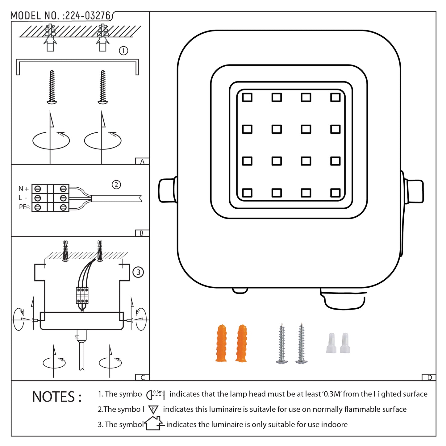 Прожектор LED (10W, Серый, IP65)