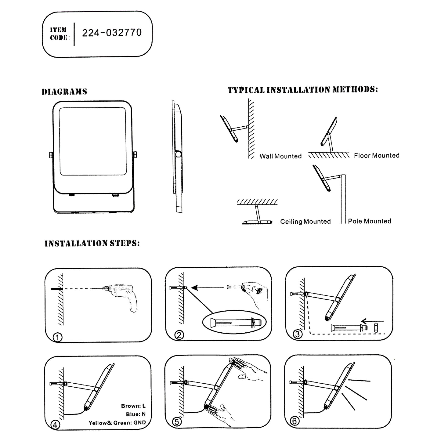 Прожектор LED NEW (20W/30W, Black, IP65)