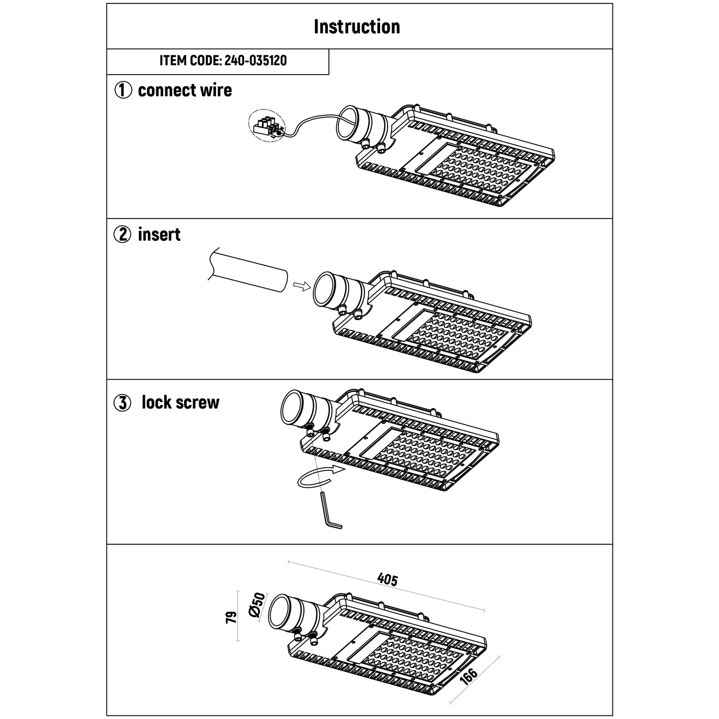 Уличный LED Светильник RKU FF 3030 (Серый, 6000K)