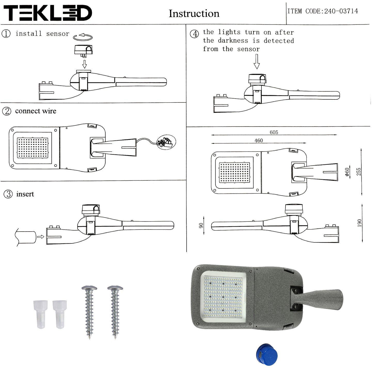 Уличный LED Светильник Street Light (Серый, 5700K)