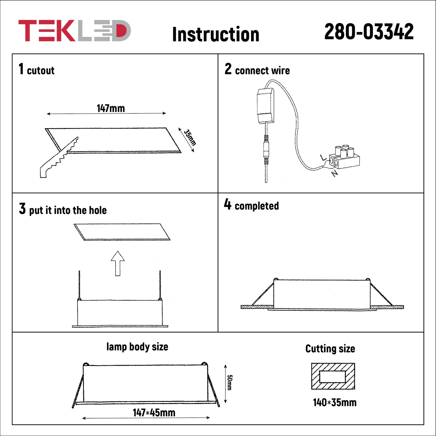Встраиваемый Линейный LED Светильник 10W