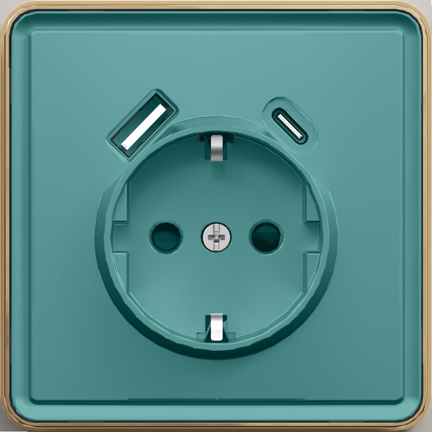 Розетка 1-я с/з + USB (Тип A+C), с/у, серия SAKURA