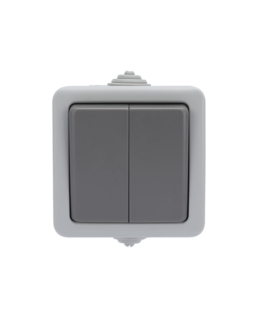 Выключатель 2 кл., о/у, 10А серый IP54 A
