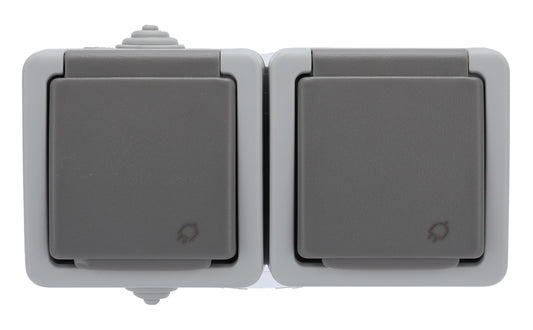 Выкл. 1 кл. + розетка с/з, с з/ш, о/у, 1 Atlantis