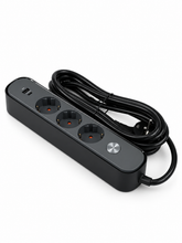 Удлинитель на 3 гнезда 3 м с выключателем, USB и Type-C, 3х1,5 мм², BV-0303-A/C, серия PROLINE-ULTRA