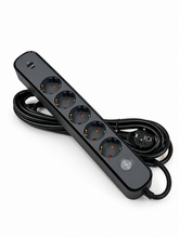 Удлинитель на 5 гнезд 5 м с выключателем, USB и Type-C, 3х1,5 мм², BV-0505-A/C, серия PROLINE-ULTRA