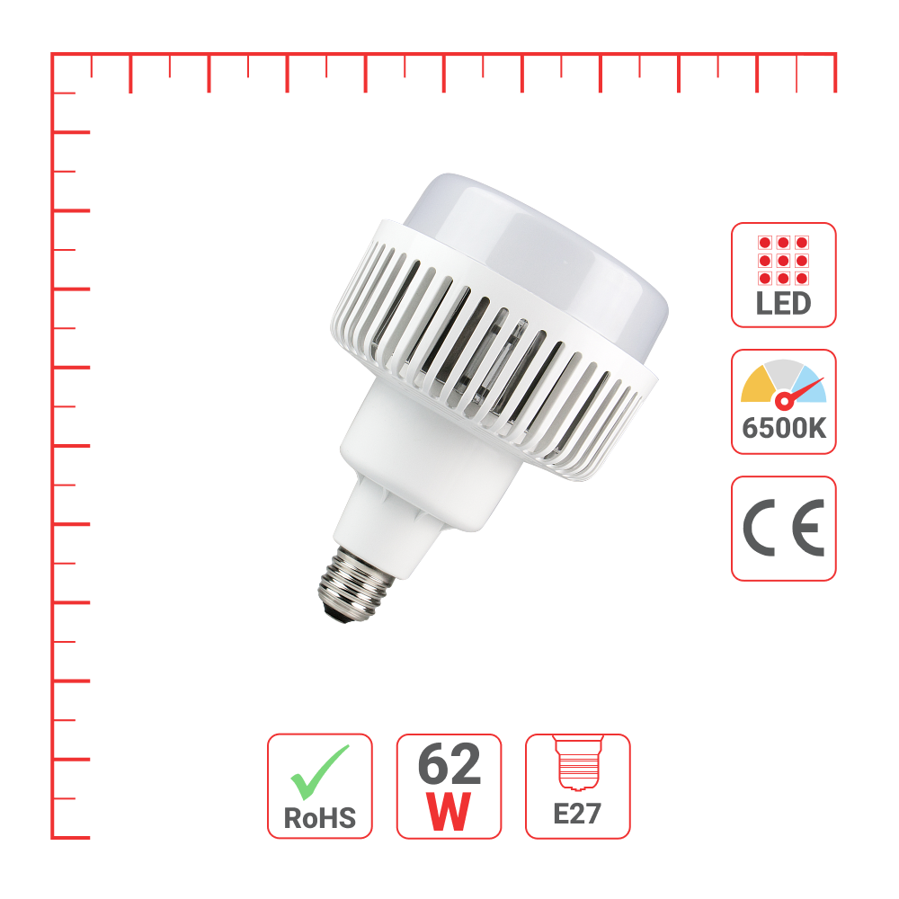 Светильник LED LOW BAY (промышленная), 62Вт, E27 (HAIGER), 6500K (холодный белый)