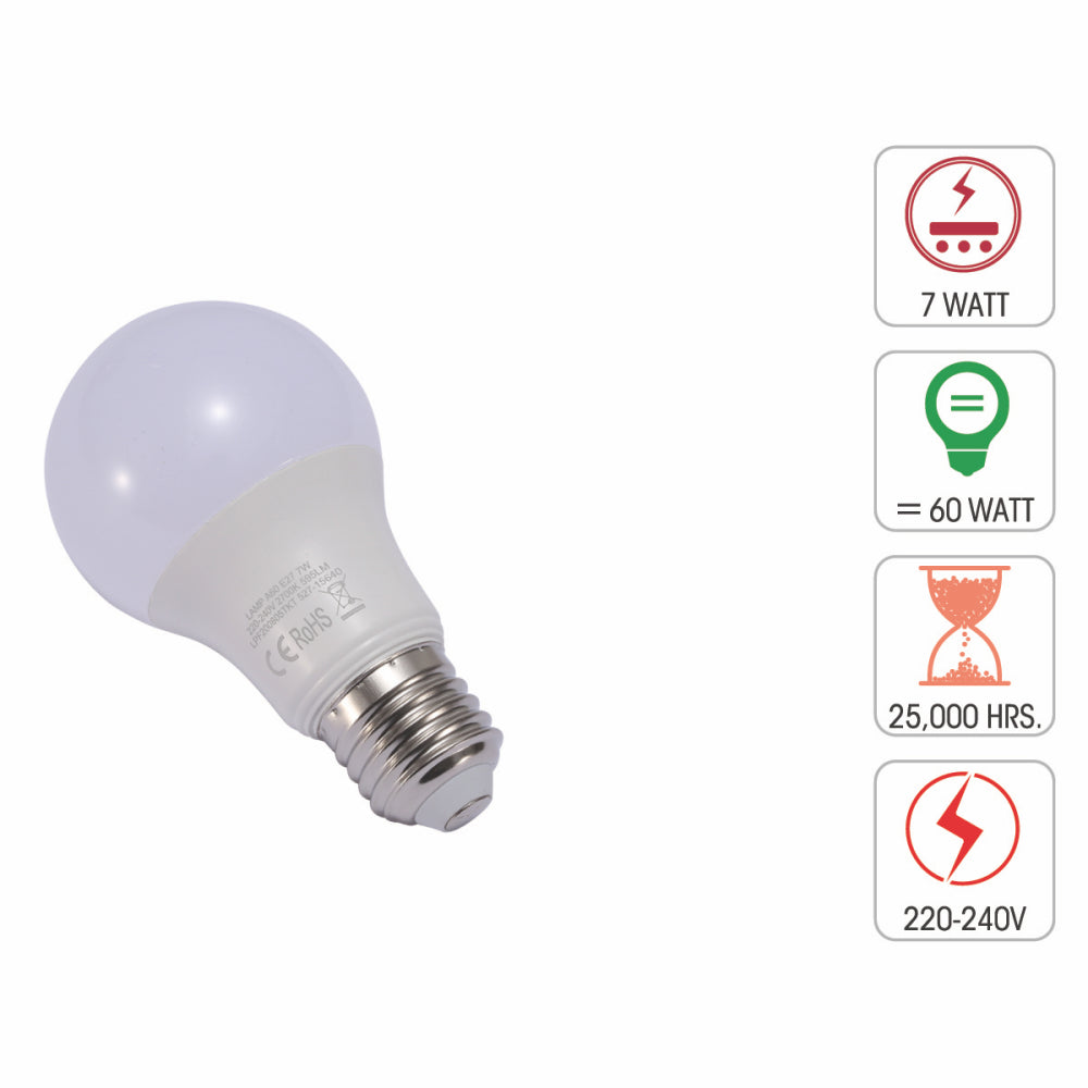Светодиодная лампа LED A60 E27 с цоколем Edison Screw
