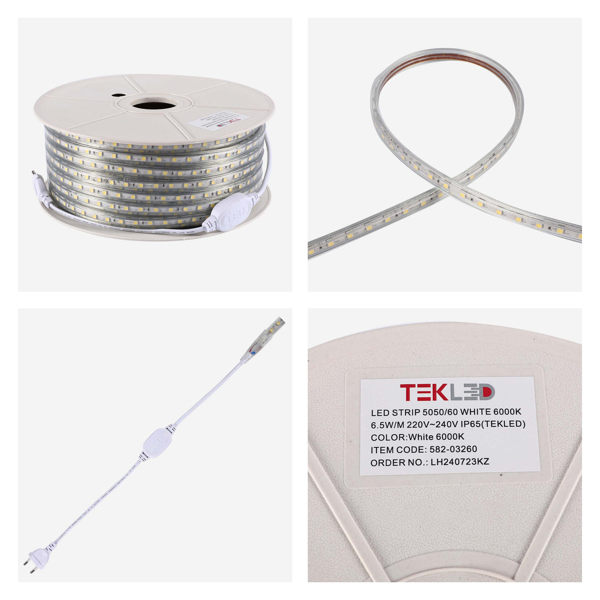 LED lenta 5050/60 220V White 6.5W/m. IP65 (TD) 50m
