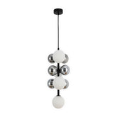 Chandelier TEKLED Black Chandelier 68100-10 Milky+Smoke Glass 10xG9(TEKLED)-159-18284--159-18284