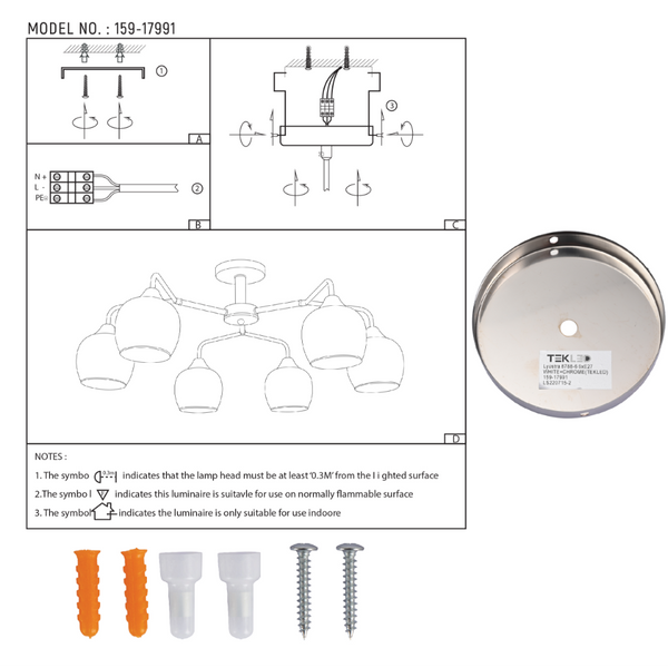 Семифлюшный хромированный светильник с дымчатым стеклом, идеально подходит для современных гостиных и спален.