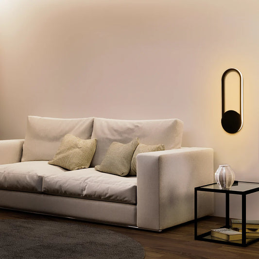 Ellipse Ambient LED Wall Sconce Black 3000K 24W 2