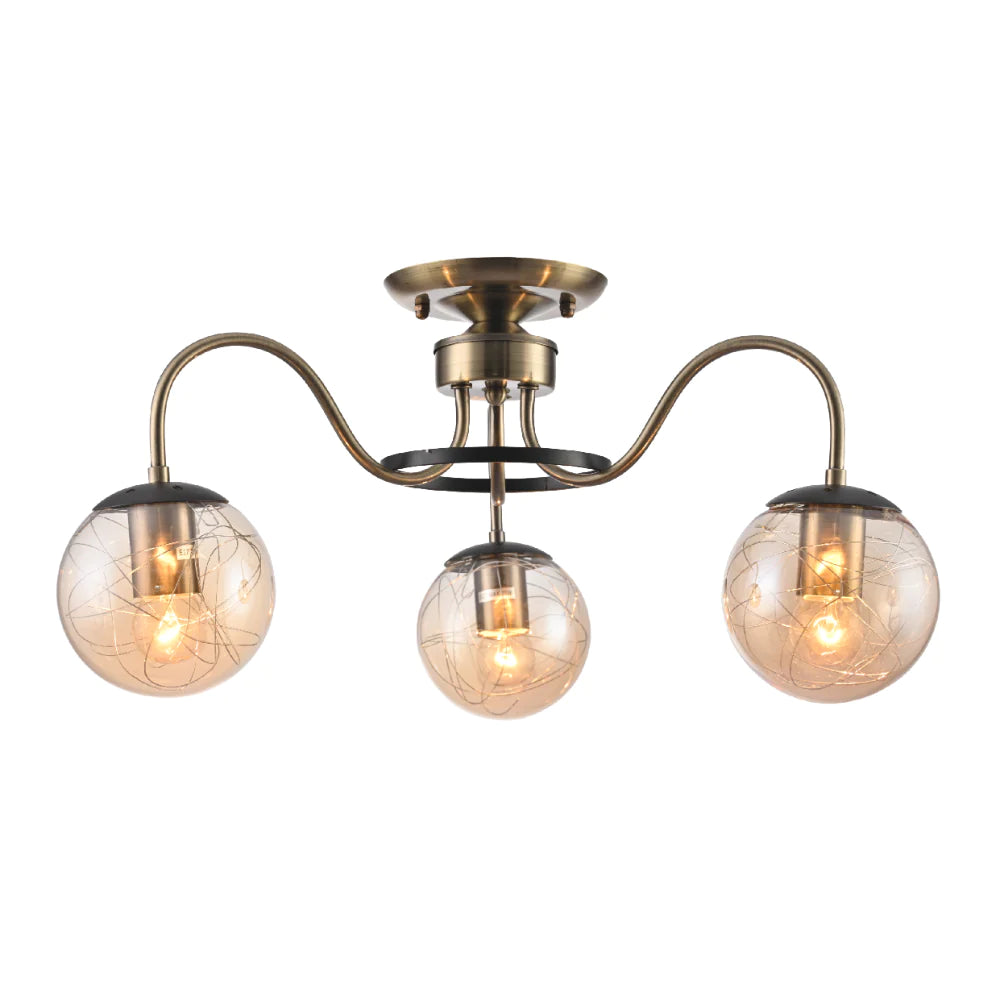 Настольная лампа с гладкой стеклянной абажурой в стиле ретро, идеально подходит для уютных гостиных и кабинетов с антикварным декором.