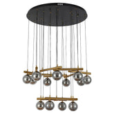 Chandelier TEKLED LED Chandelier 67028-13 Smoke Glass 13xG9+LED 3000K(TEKLED)-159-18318--159-18318