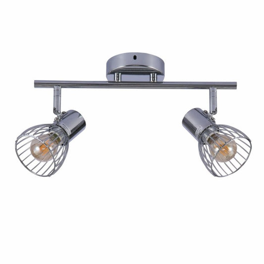Silver Cage Chrome Body Semi Flush Ceiling Light 2Xe14's main image.