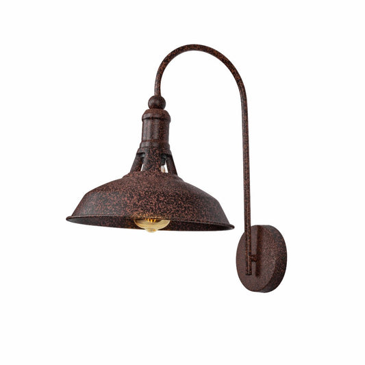 Main image of Rusty Brown Metal Flat Step Downward Industrial Retro Wall Light with E27 Fitting | TEKLED 151-19590
