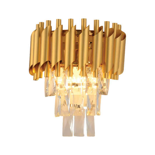 Main image of Orbit Glow Design 3 Tiered Crystal Wall Sconce Light Black Gold | TEKLED 151-19914