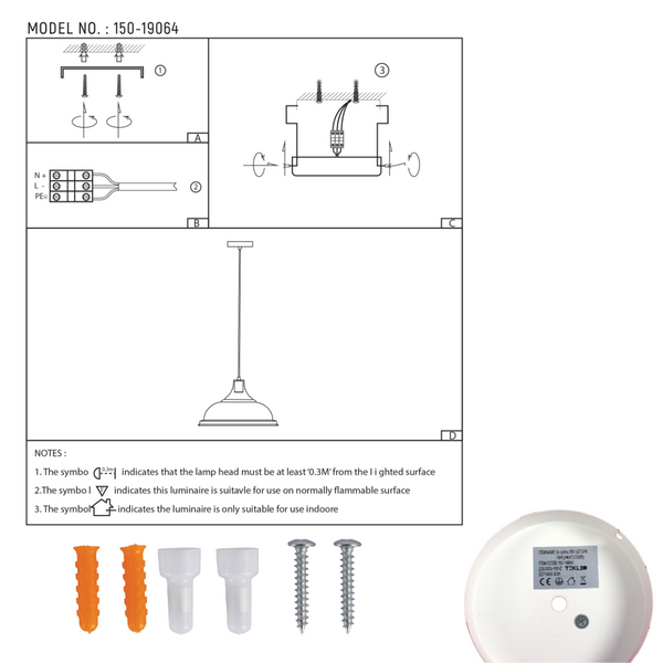 Технический рисунок современной подвесной лампы с металлическим абажуром, идеальной для стильных интерьеров.