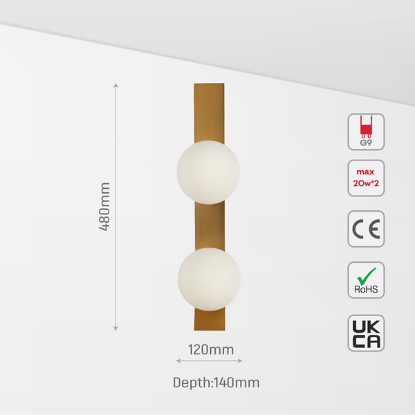 Современный регулируемый настенный светильник в форме глобуса, идеален для гостиной в стиле минимализма.