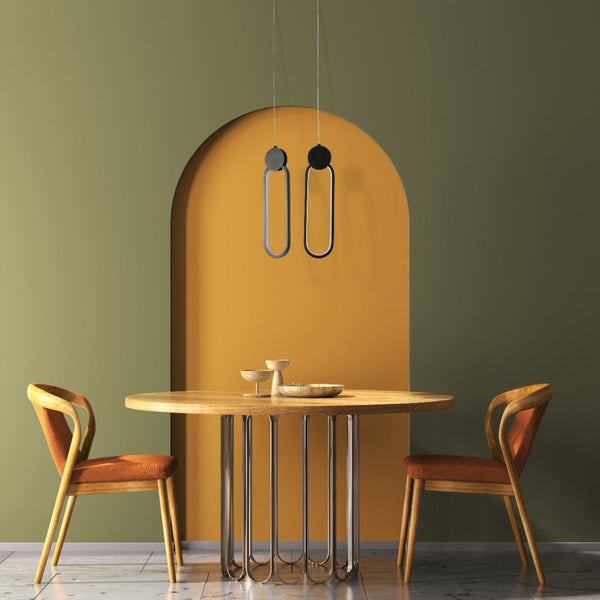 Современная черная LED-подвеска для спальни в скандинавском стиле с изменяемой температурой света.