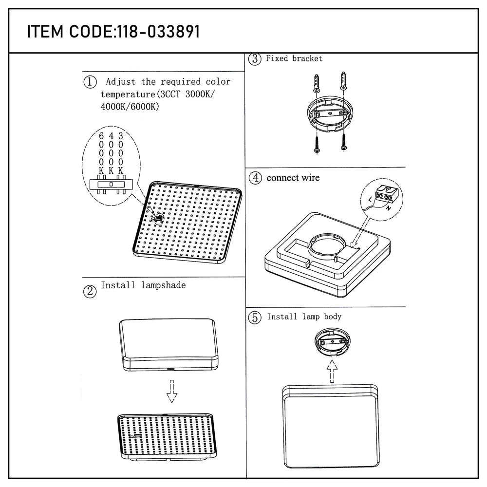 User manual for Svet-k LED NIKA SQUARE 15W 3CCT IP44 (TEKLED)-118-033891