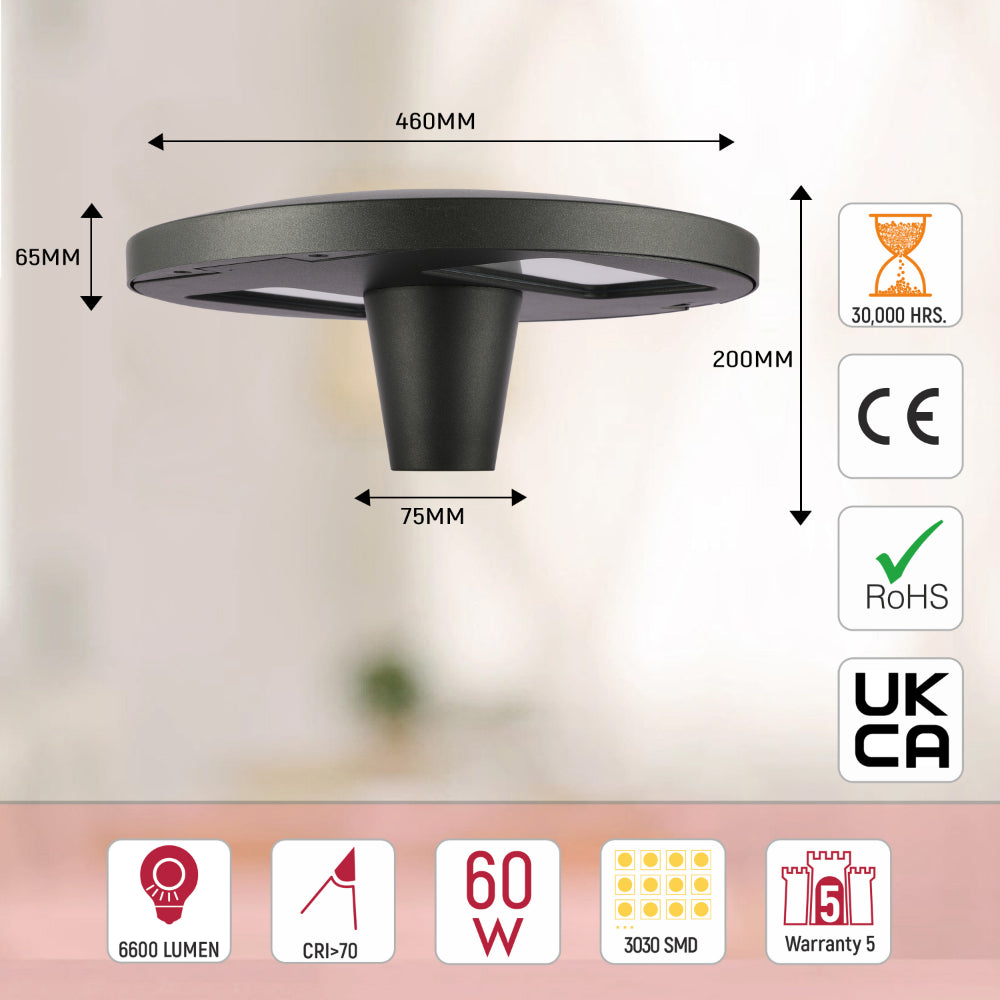Светильник для сада с встроенным LED, идеален для освещения дорожек в современном ландшафтном дизайне.
