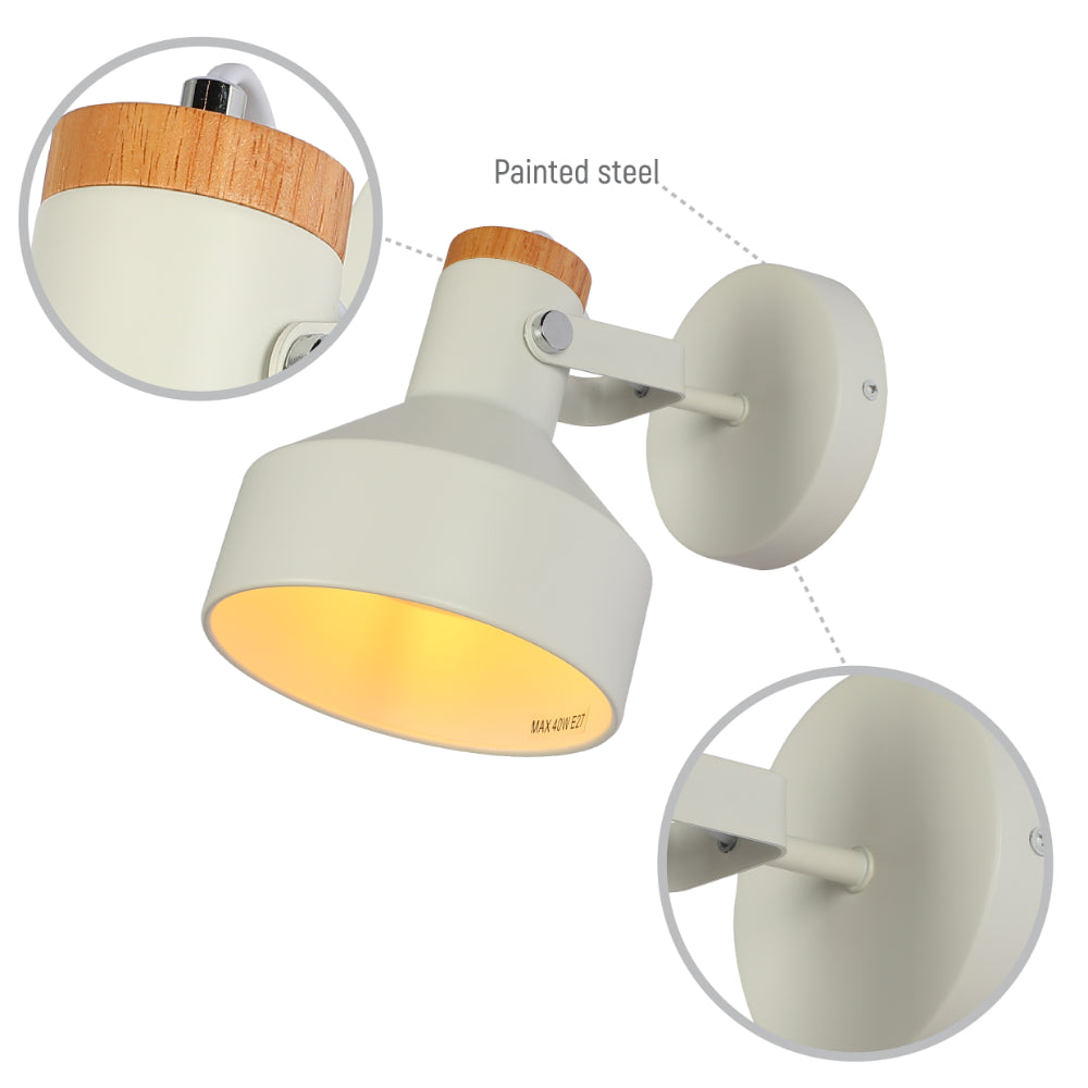 Настенный светильник в скандинавском стиле из дерева, идеален для создания уюта в гостиной или спальне.