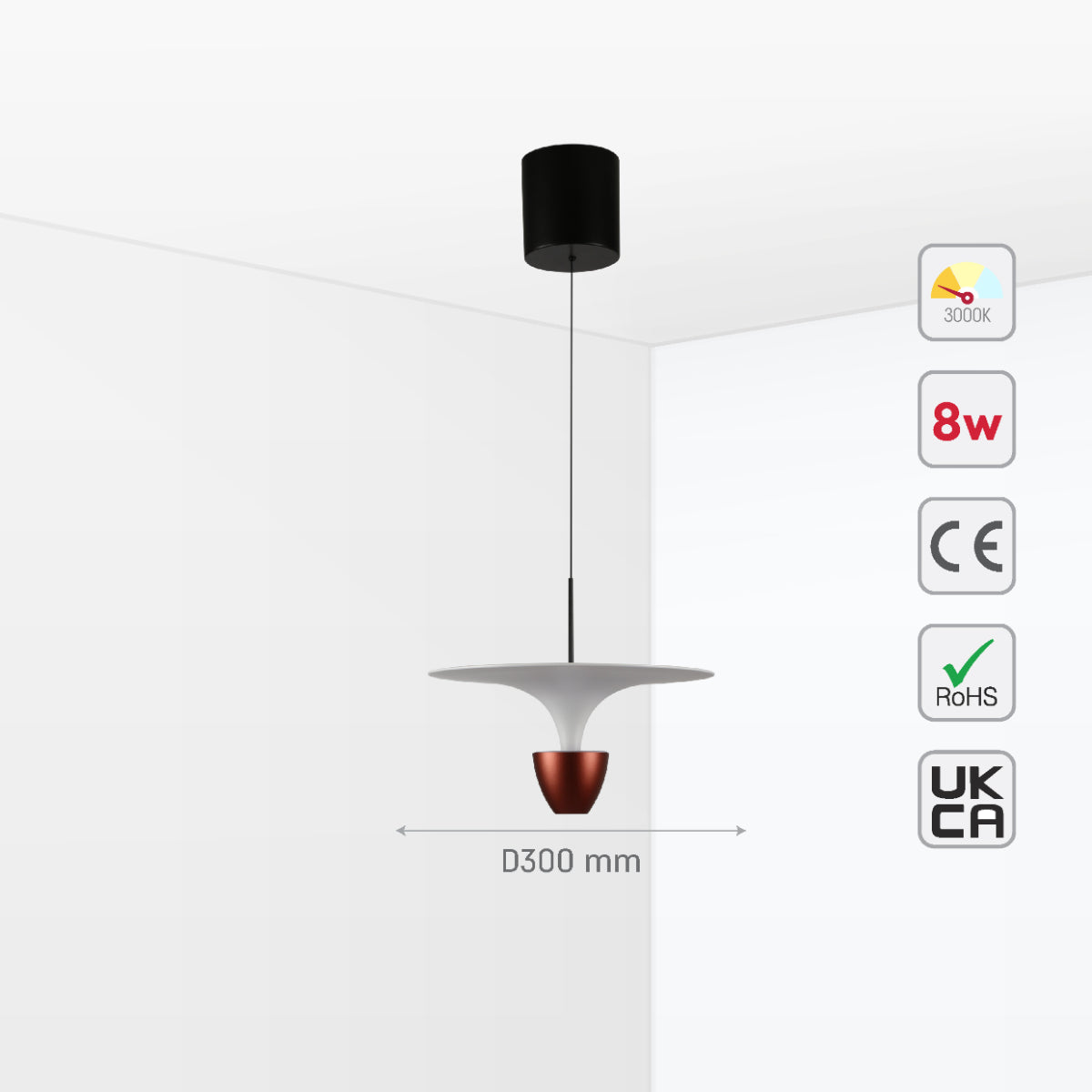 Основное изображение подвесного светильника с коричневым абажуром, идеально подходящего для современного интерьера гостиной.