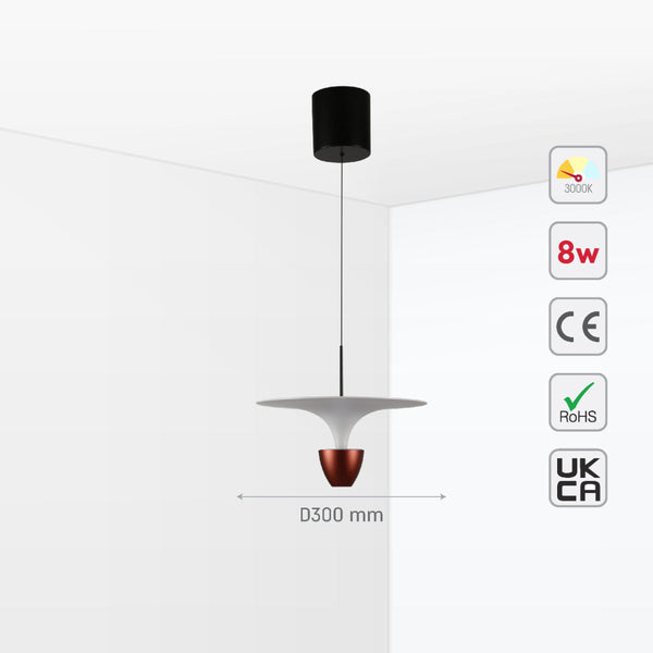 Основное изображение подвесного светильника с коричневым абажуром, идеально подходящего для современного интерьера гостиной.