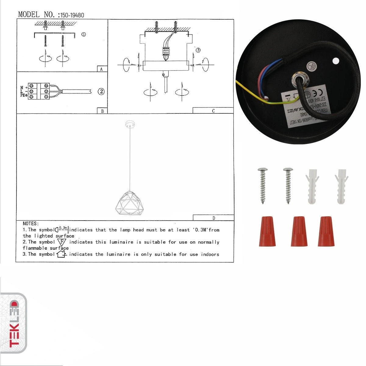 Технический чертеж подвесного светильника: размеры и инструкции по установке для стеклянного купола и металлической клетки.