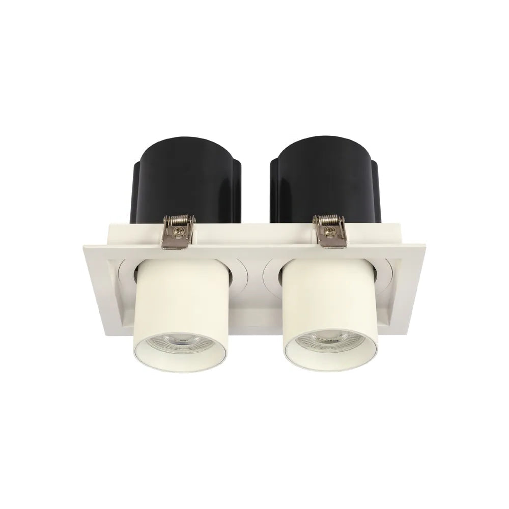 GU10 Downlight Fixture TEKLED Vortex Retractable Recessed Swivel Spotlight-2 Head-172-03149