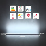 36 Вт 4 фут жарықдиодты қабырға аспасы IP20 120 см