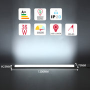 36 Вт 4 фут жарықдиодты қабырға аспасы IP20 120 см