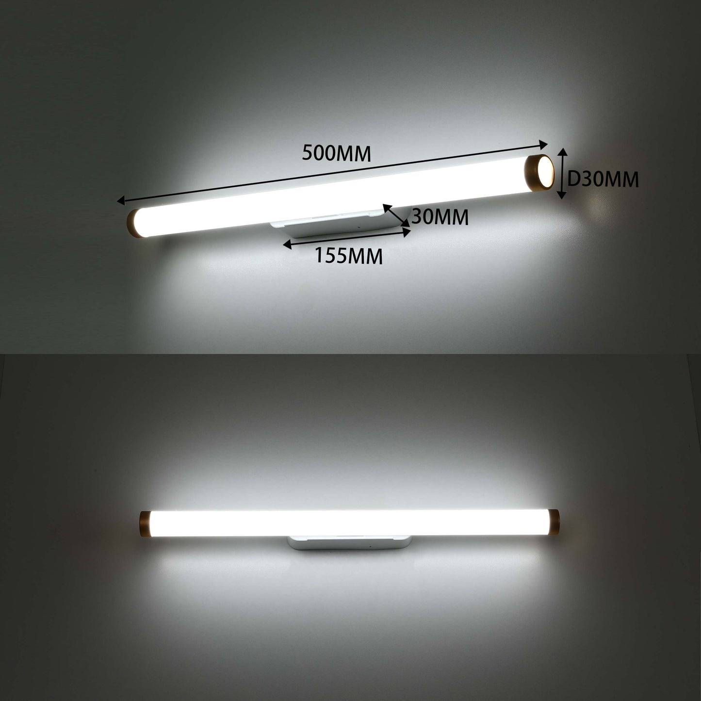 Хромдағы макияжға арналған жарықдиодты жарықтандыруы бар заманауи айна