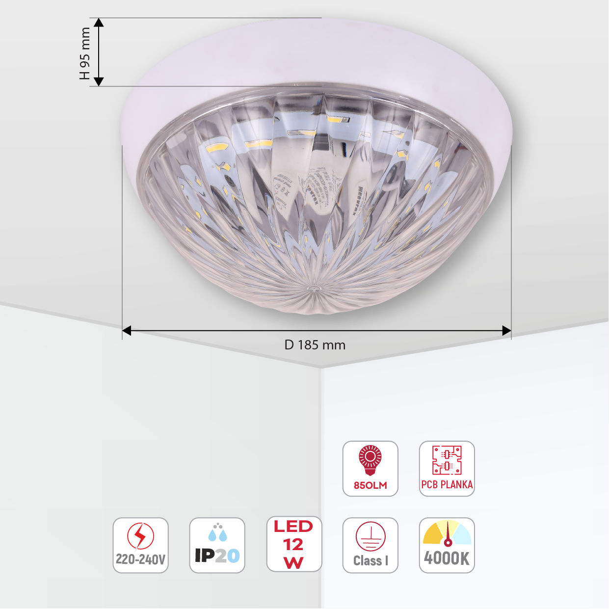 Потолочный светильник KAMELYA TINY LED, 12Вт