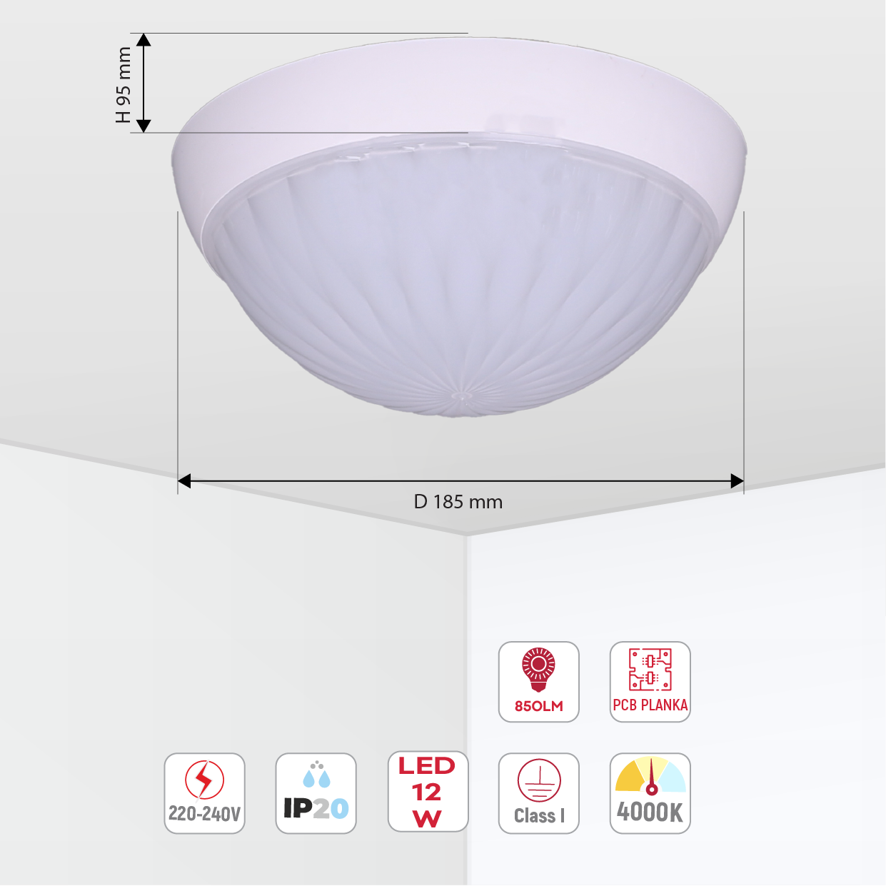 Потолочный светильник KAMELYA TINY LED, 12Вт, опаловый матовый плафон