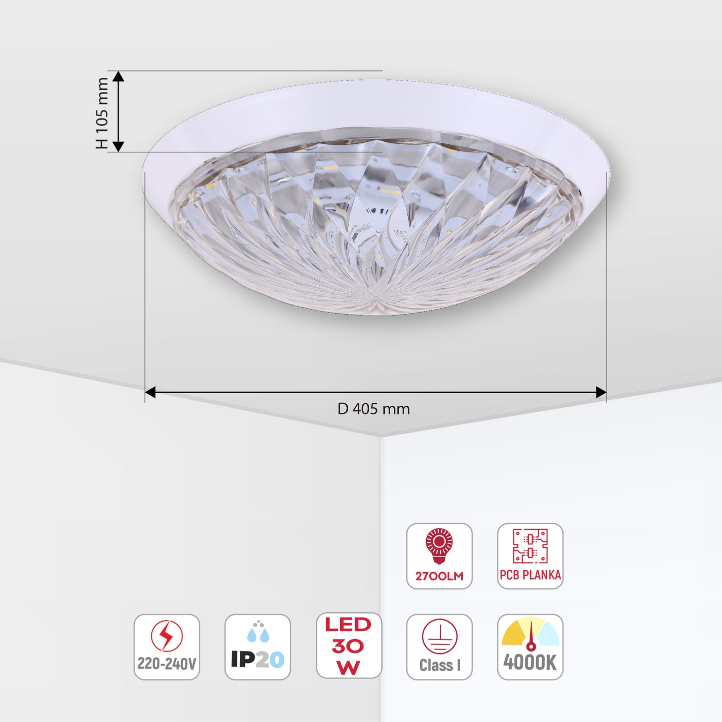 Потолочный светильник KAMELYA MAXI LED, диаметр 400 мм