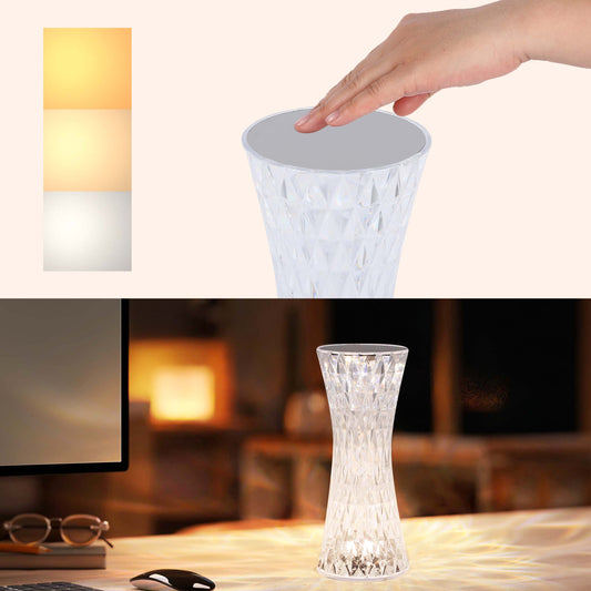 Настольный светильник с хрустальным эффектом и регулируемой температурой света