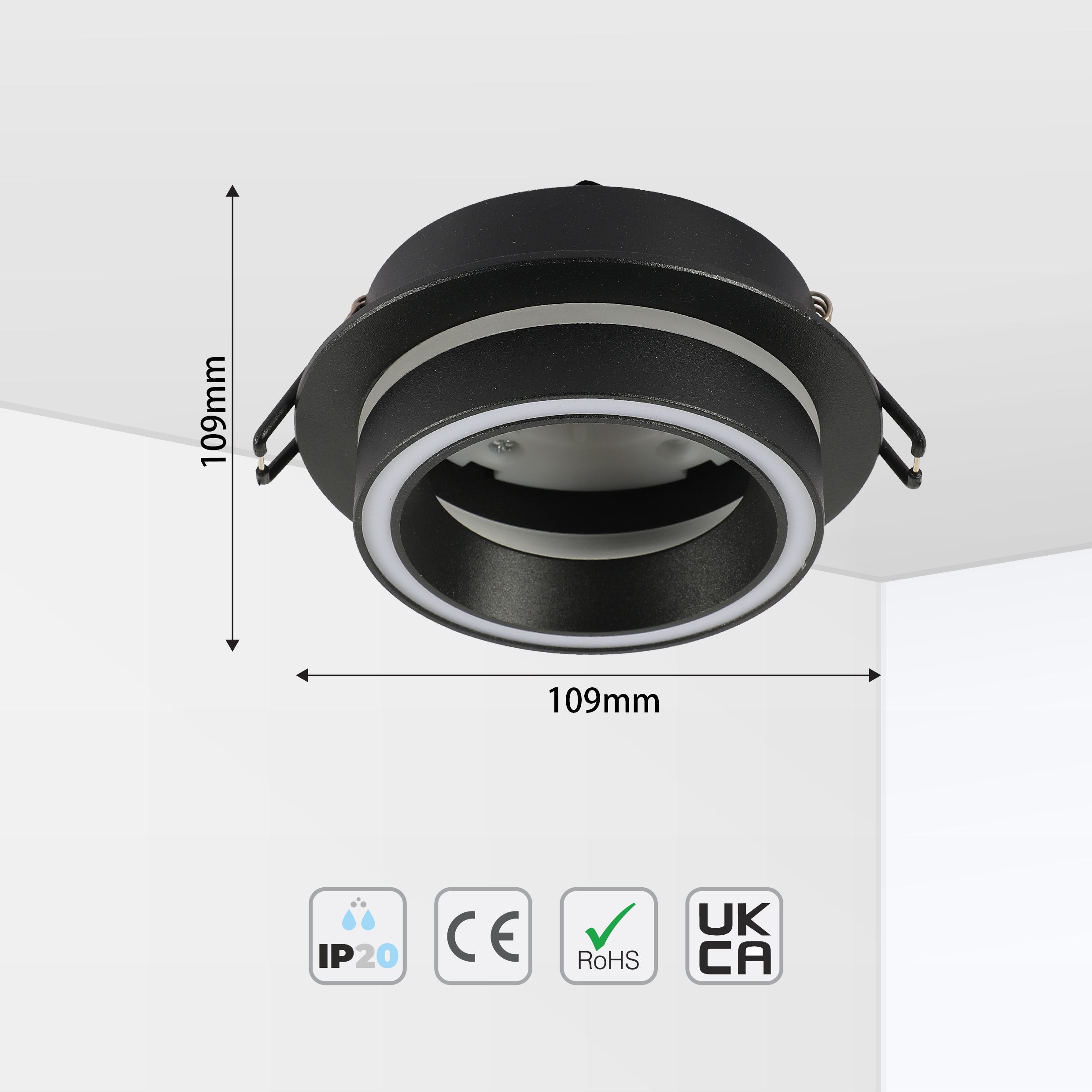 Low UGR Fixed Recessed FR505 GX53 Downlighter Square