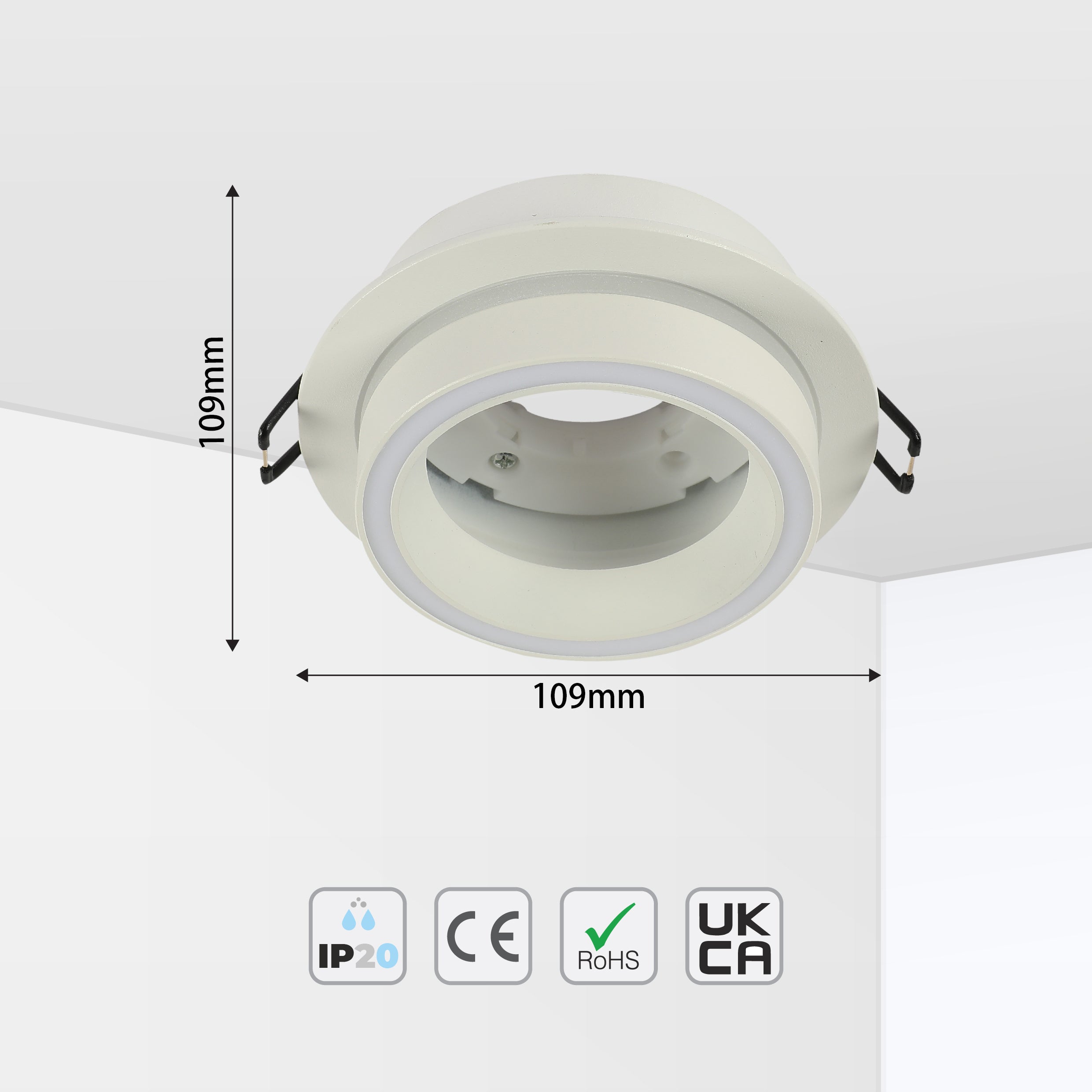 Low UGR Fixed Recessed FR505 GX53 Downlighter Square