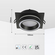 Low UGR Fixed Recessed FR505 GX53 Downlighter Square