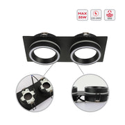 Low UGR Fixed Recessed FR505 GX53 Downlighter Square