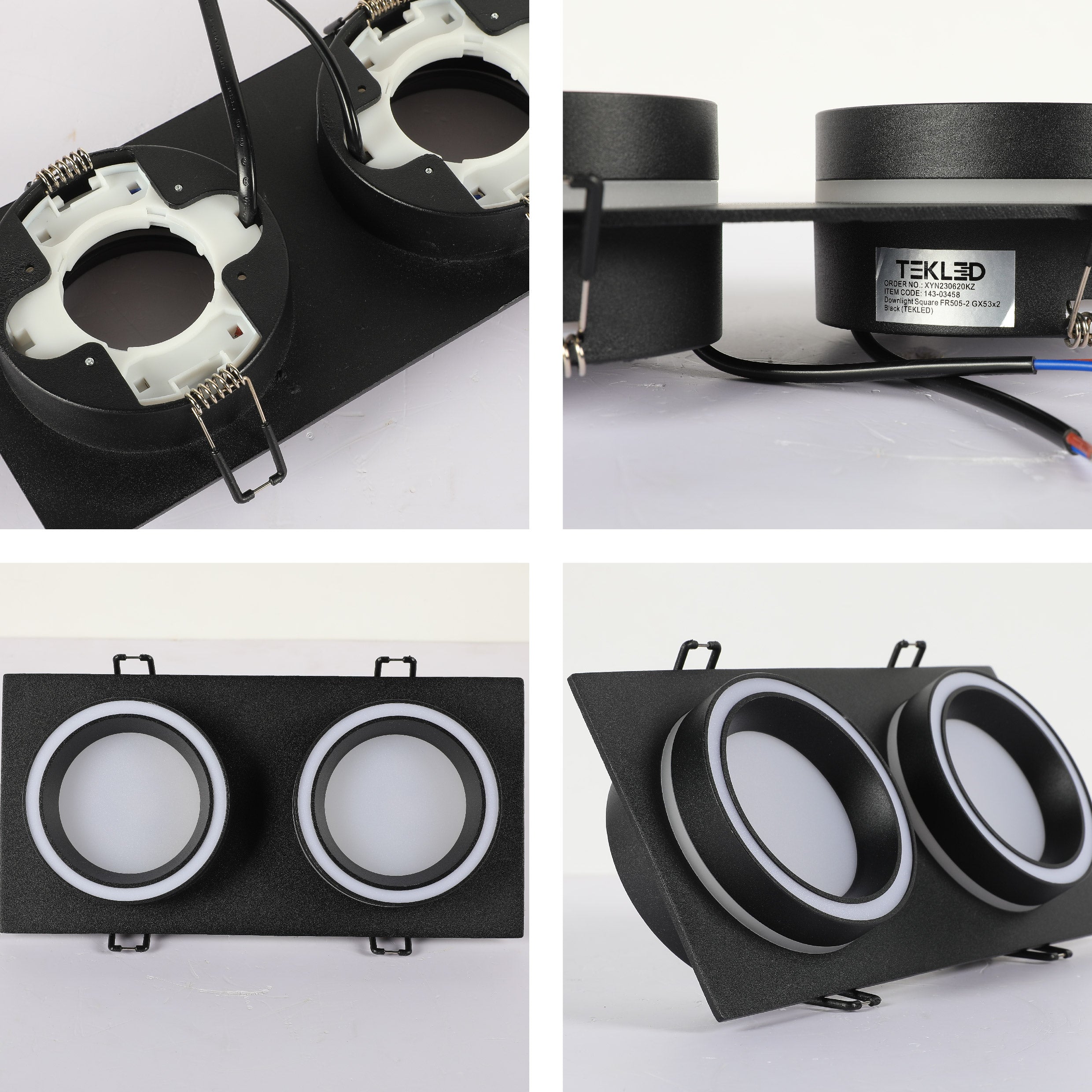 Low UGR Fixed Recessed FR505 GX53 Downlighter Square