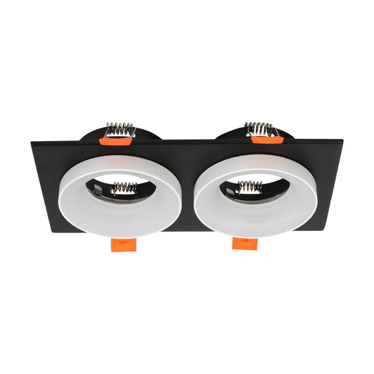 Прямоугольный встраиваемый поворотный светильник Grille GU5.3, IP20 1-2-3 лампы