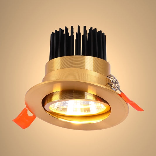 Встраиваемый светодиодный поворотный светильник COB, 5Вт, CRI90, цвет золото