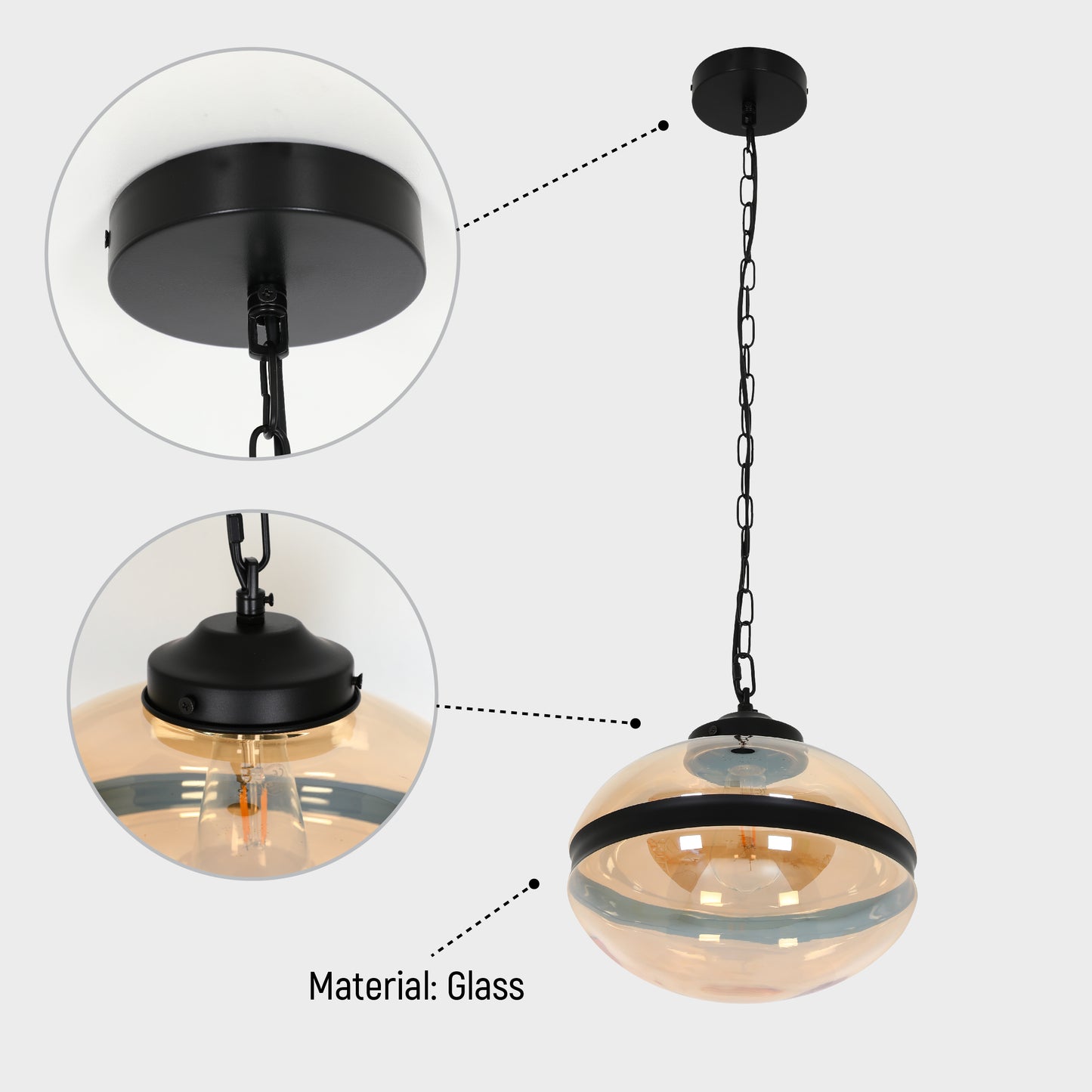 Металл лазермен кесілген глобус пішіні бар Malunga аспа шамы E27