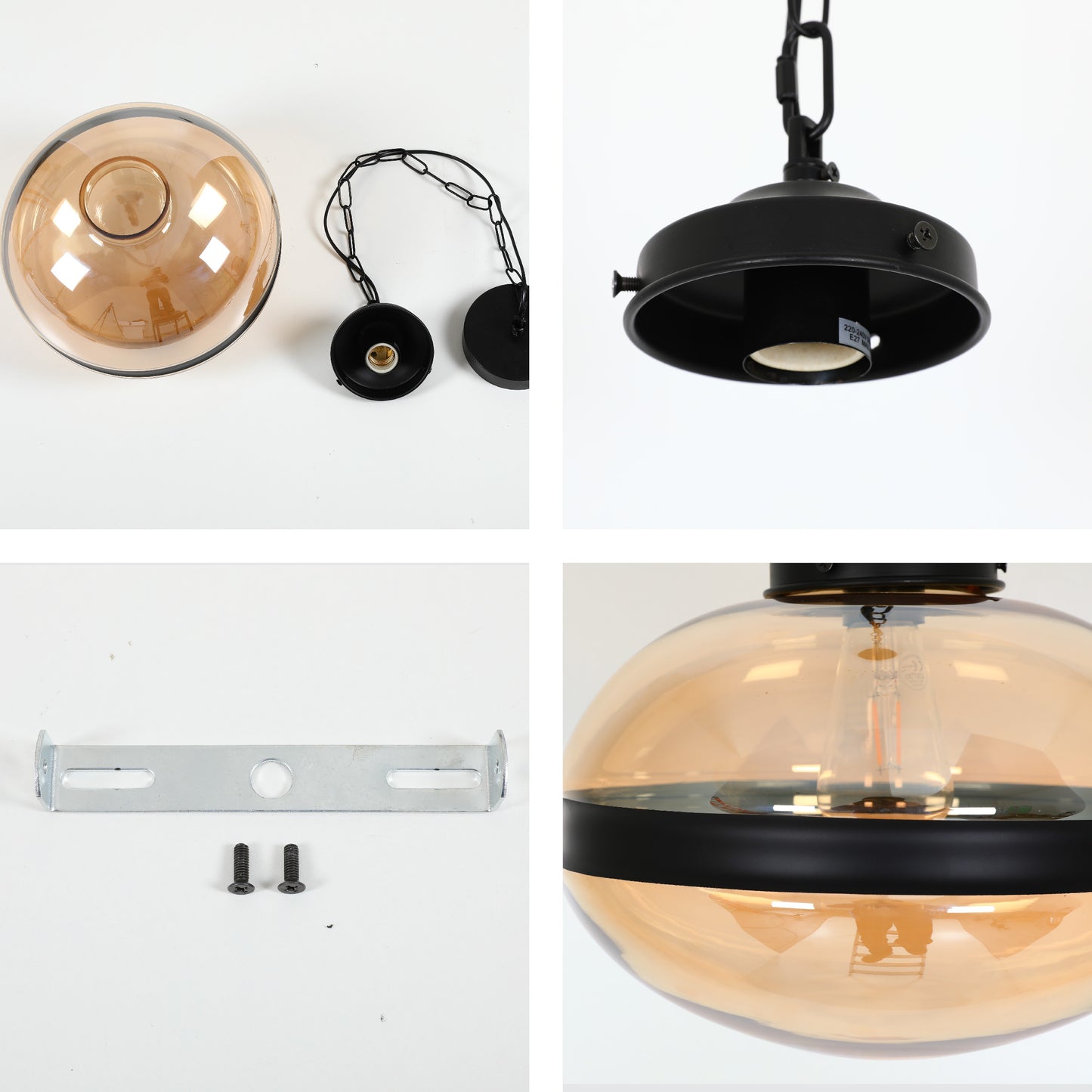 Металл лазермен кесілген глобус пішіні бар Malunga аспа шамы E27