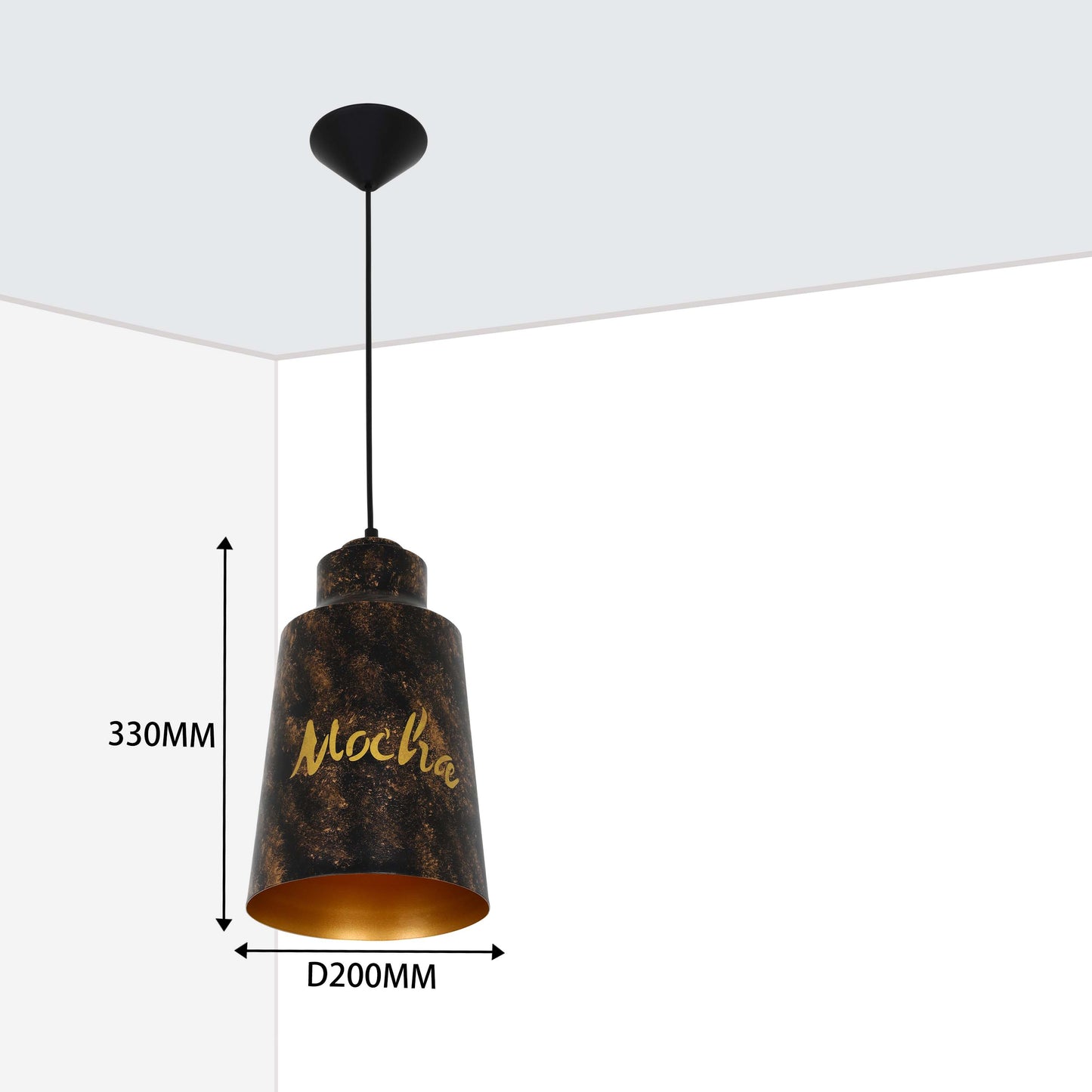 Подвесной Светильник 'Industrial Dome' (Черное Золото)