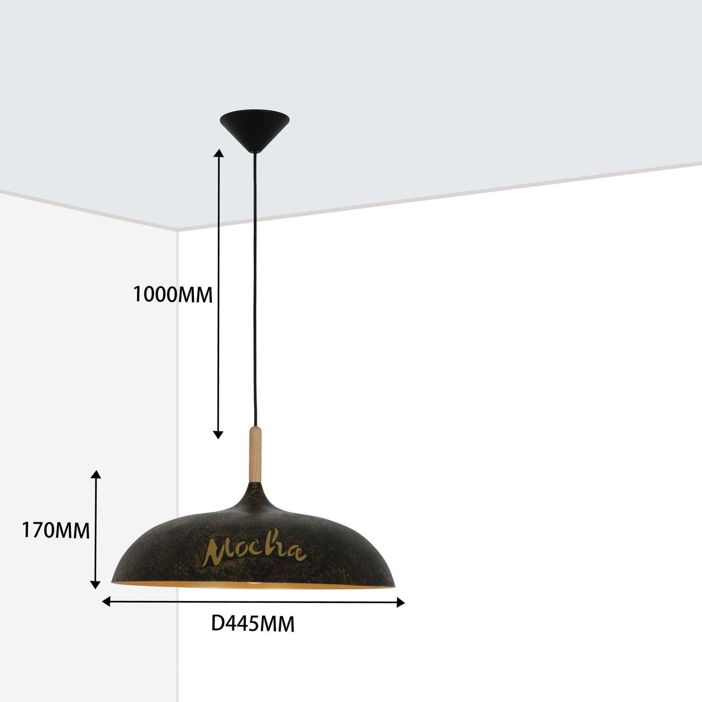 Подвесной Светильник 'Industrial Dome' (Черное Золото)